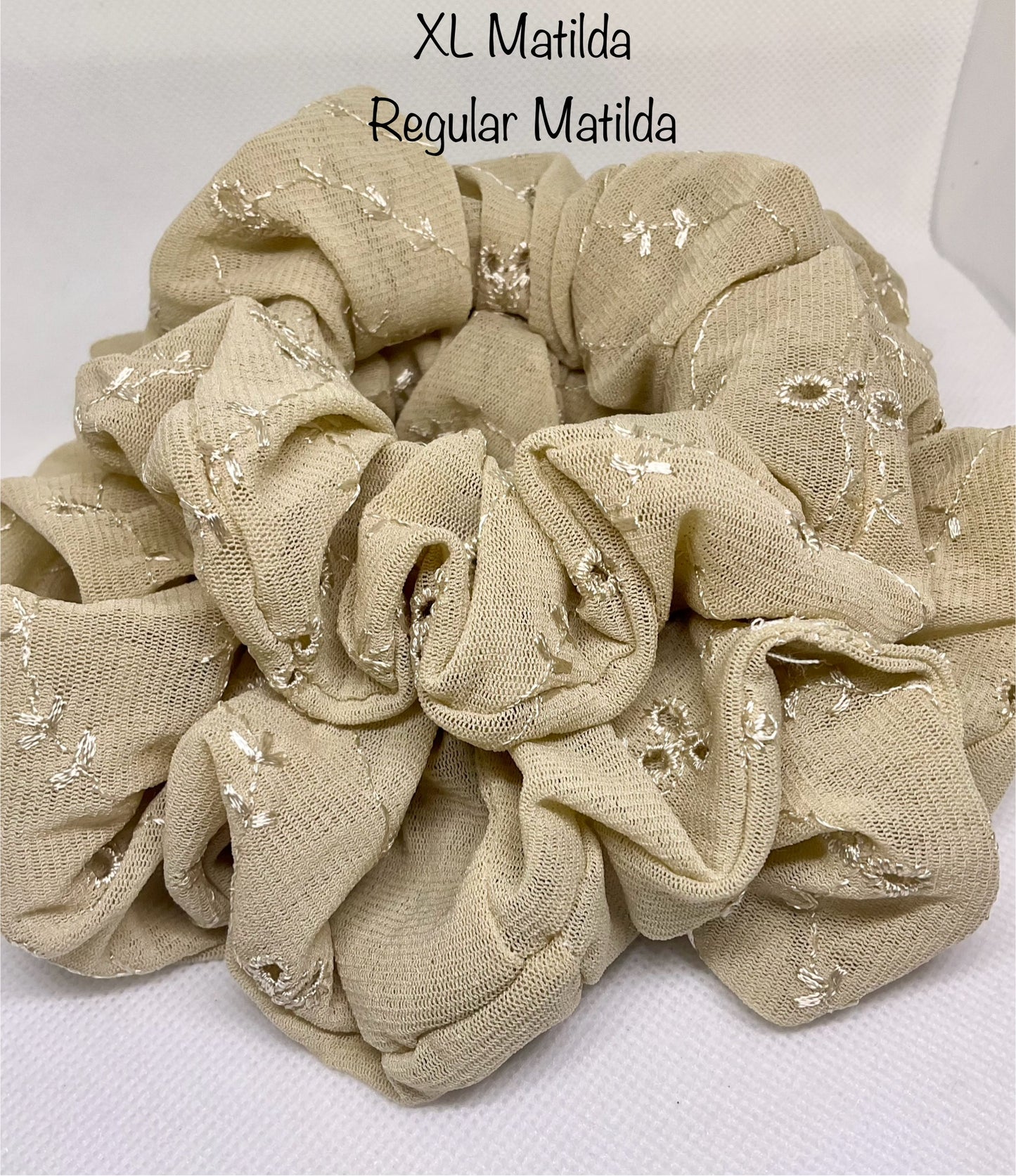 Matilda Embroidery Anglaise Scrunchies