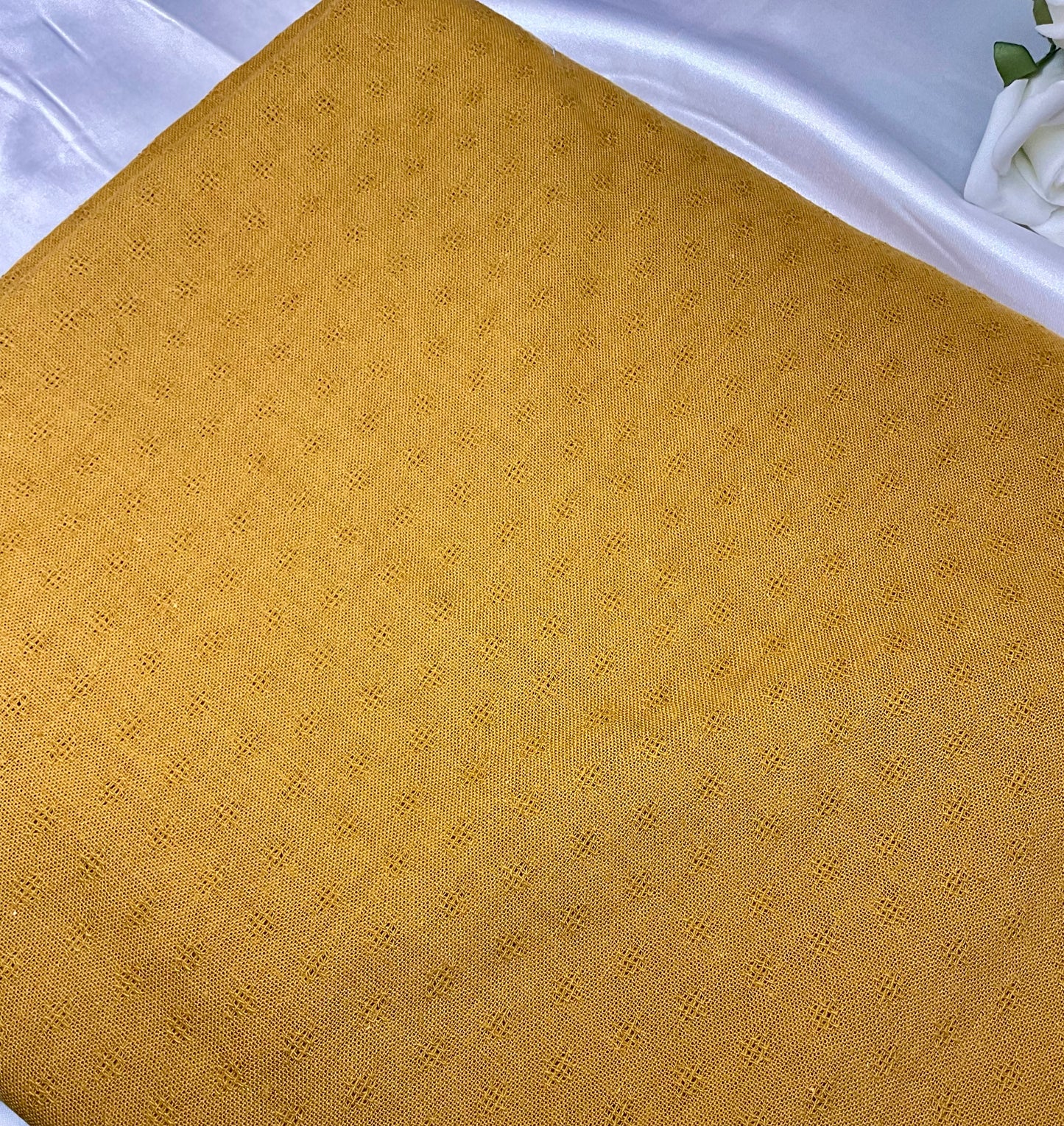 Butterscotch Hair Scrunchie With Soft White Lace Trim