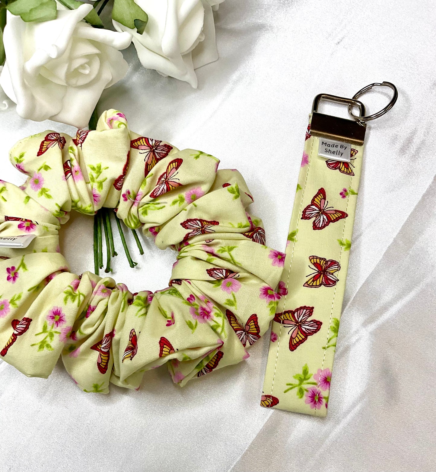 Yellow Butterfly Scrunchies