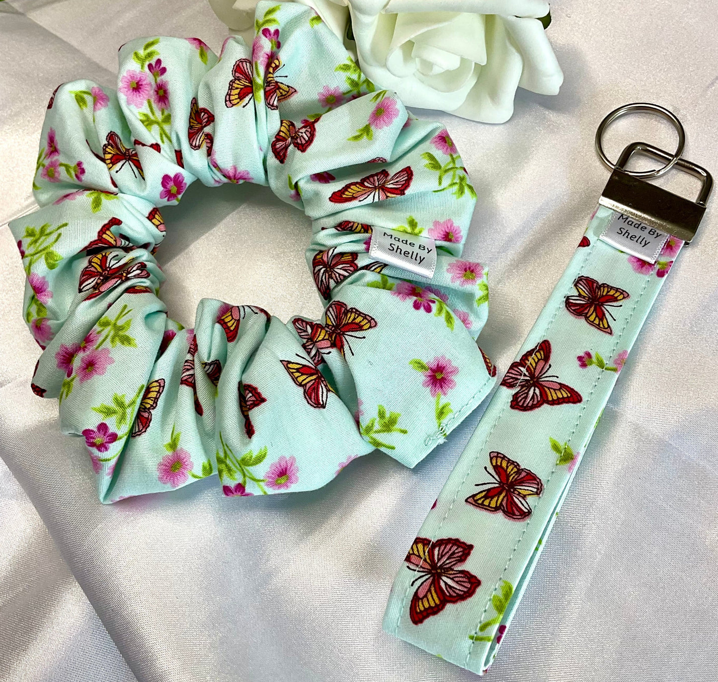 Green Butterfly Scrunchies