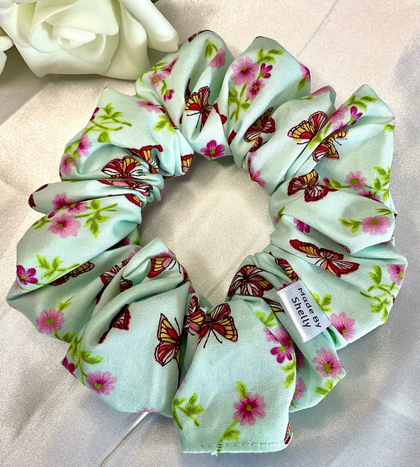 Green Butterfly Scrunchies