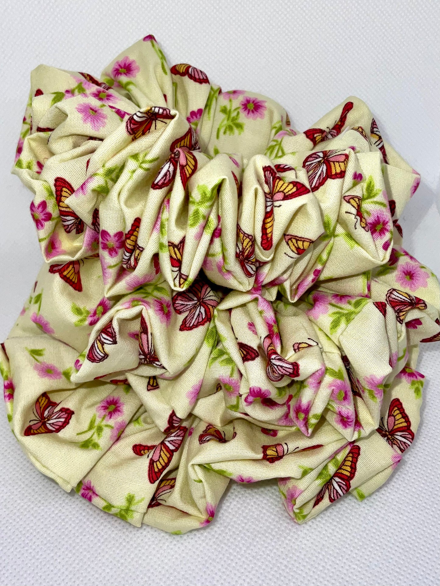 Yellow Butterfly Scrunchies