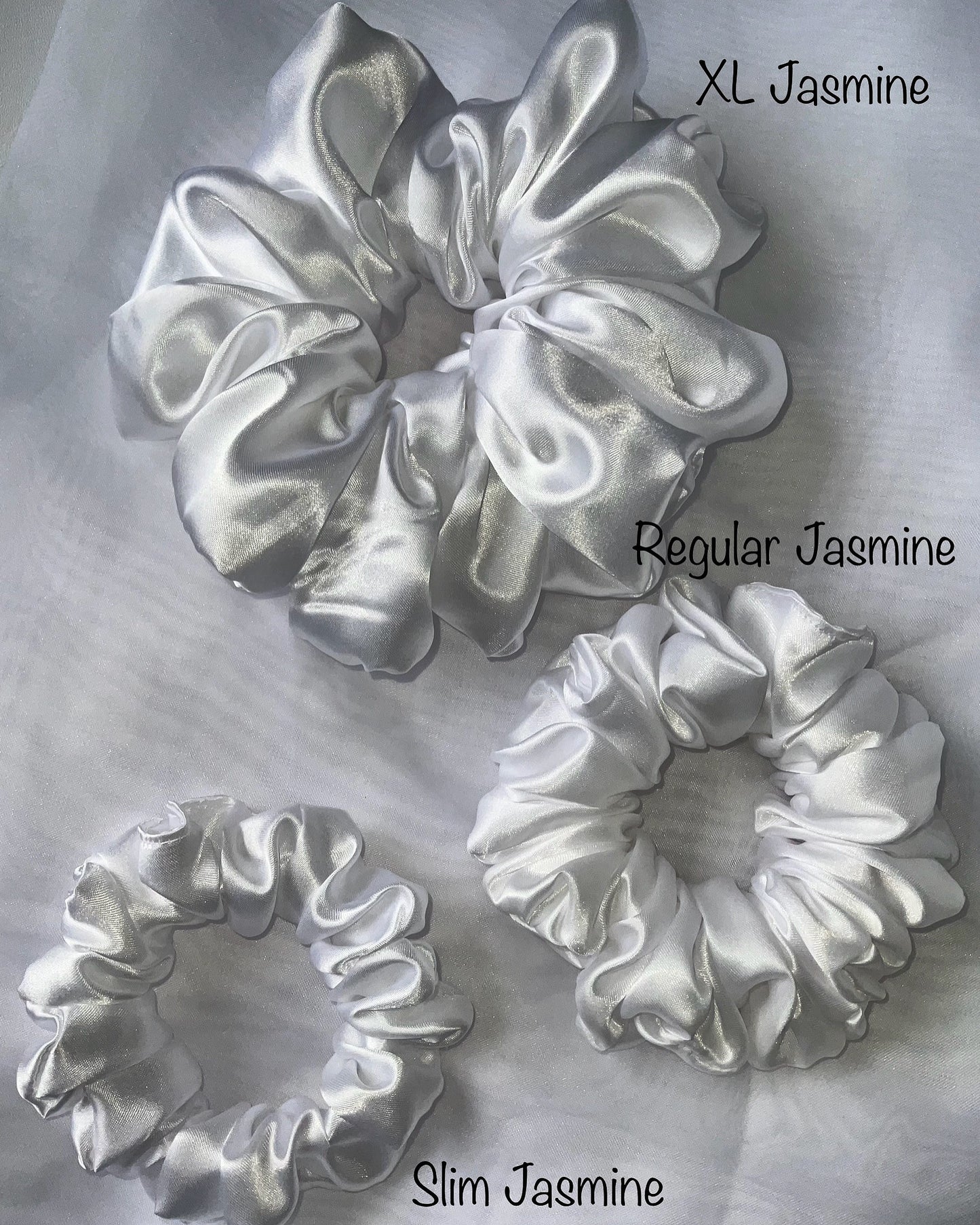 The Jasmine Satin Hair Scrunchies