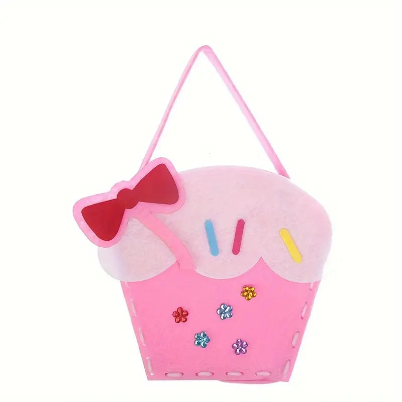 Children's Sewing Craft Kit. Cute Handbag. Make Your Own Felt Handbag for Children.