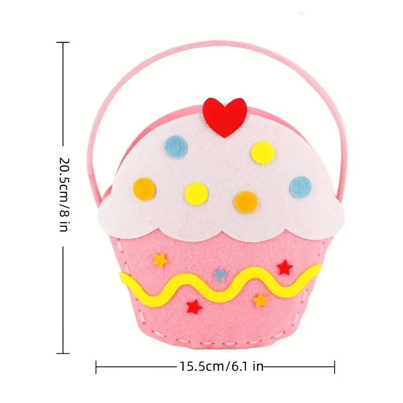 Children's Sewing Craft Kit. Cute Handbag. Make Your Own Felt Handbag for Children.