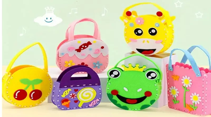 Children's Sewing Craft Kit. Cute Handbag. Make Your Own Felt Handbag for Children.